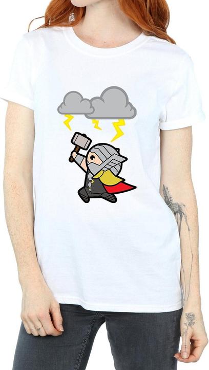 Actual product image Womens/Ladies Kawaii Thor God Of Thunder Cotton Boyfriend T-Shirt (XXL)
