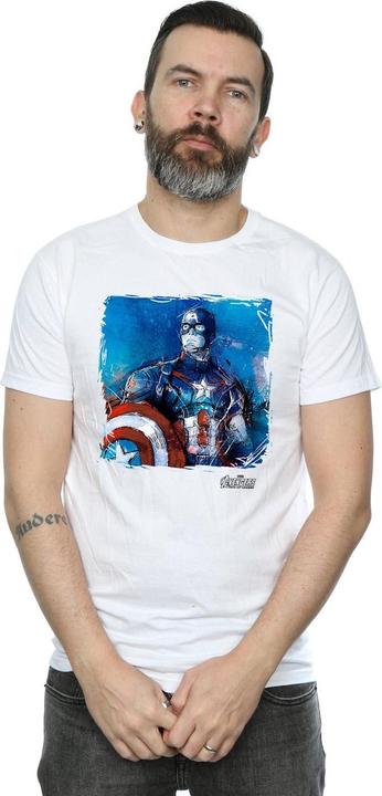 Actual product image Captain America Mens Art Cotton T-Shirt (3XL)