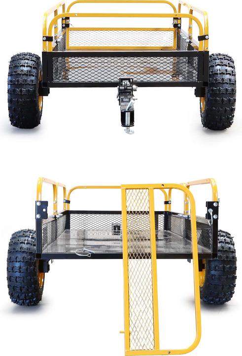 Produktbild Wiltec Kippanhänger bis 450kg für Rasentraktor Anhänger Kipper Kippmulde Garten (Rasentraktor)