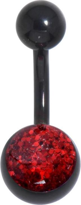Bijouteria Bauchpiercing (Epoxiharz, PVD Beschichtung (schwarz), Chirurgenstahl 316L)