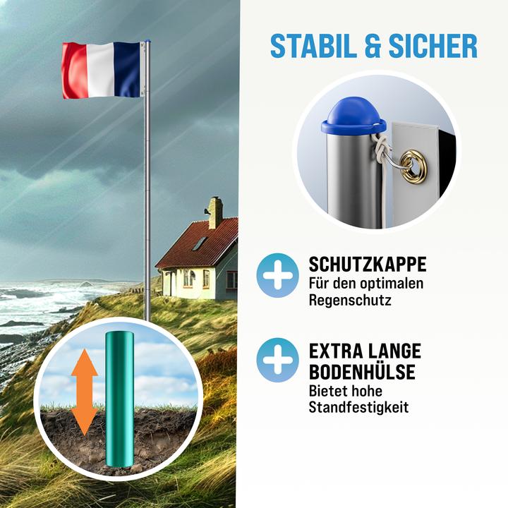 Produktbild Monzana Alu Fahnenmast 6,50m