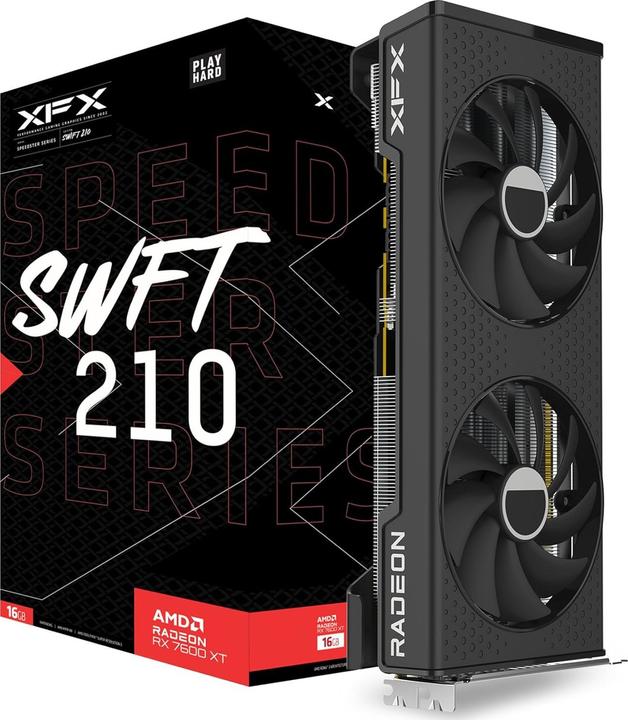 Actual product image XFX RX 7600XT SWFT210 GAMING 16GB DDR6 3xDP/HDMI retail (16 GB)