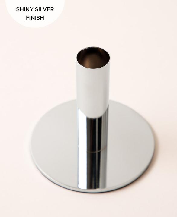 Actual product image Esmée Candle holder for pillar candles in silver, H 9.5 cm x Ø 10 cm