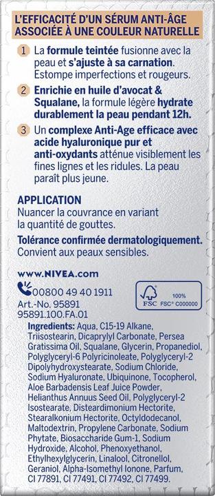 Produktbild NIVEA Hyaluron Cellular Filler 3in1 Serum Foundation dunkel (30ml) (03 Dunkel)