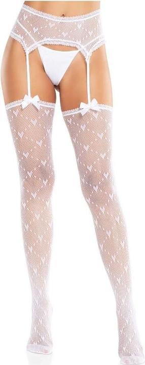 Produktbild Leg Avenue - Heart Stockings With Garters White