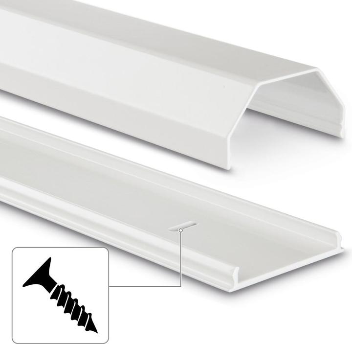 Actual product image Hama Aluminium cable duct, angular, 110 x 5 x 2.6 cm, white (Duct, 110 cm)