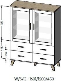 Actual product image Cama LOTTA WIT120 living room cabinet showcase