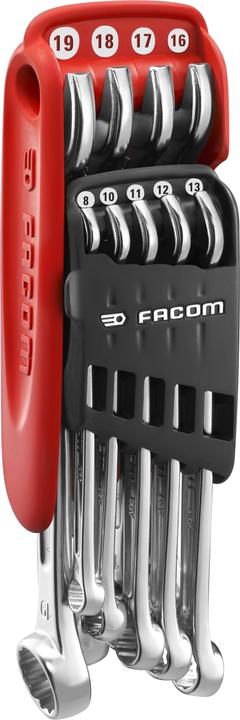 Produktbild Facom Ring-Maulschlüssel Satz CrV-Stahl, 10-teilig (19 mm, 8 mm, 10  mm, 11 mm, 12 mm, 17 mm, 15 mm, 13 mm, 14 mm, 9 mm, 16 mm, 18 mm)