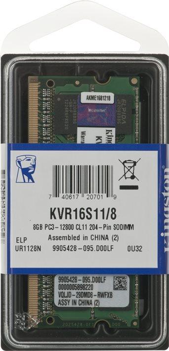 Actual product image Kingston ValueRAM (1 x 8GB, 1600 MHz, DDR3-RAM, SO-DIMM)