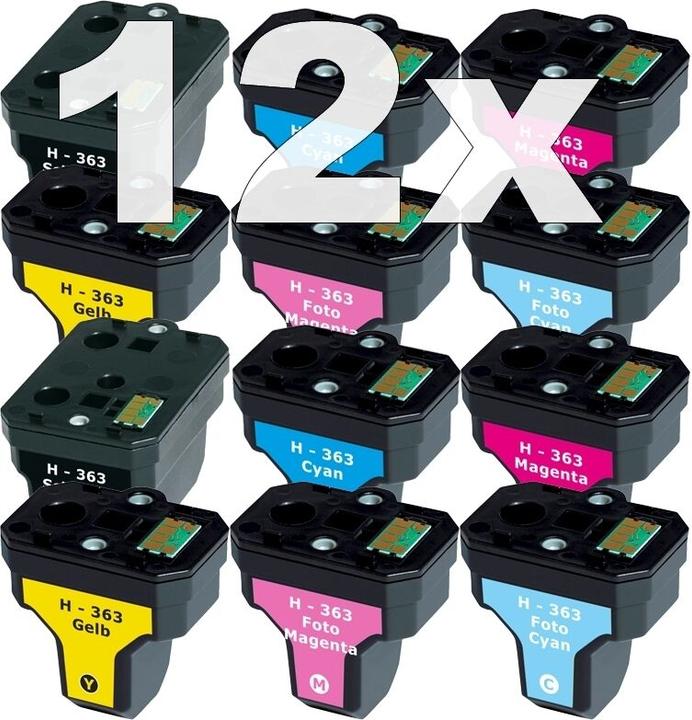Actual product image Druckfuxx 12x XL PATRONE für HP-363 C6150 C6180 D6160 C6280 C7250 D7160 D7260 D7