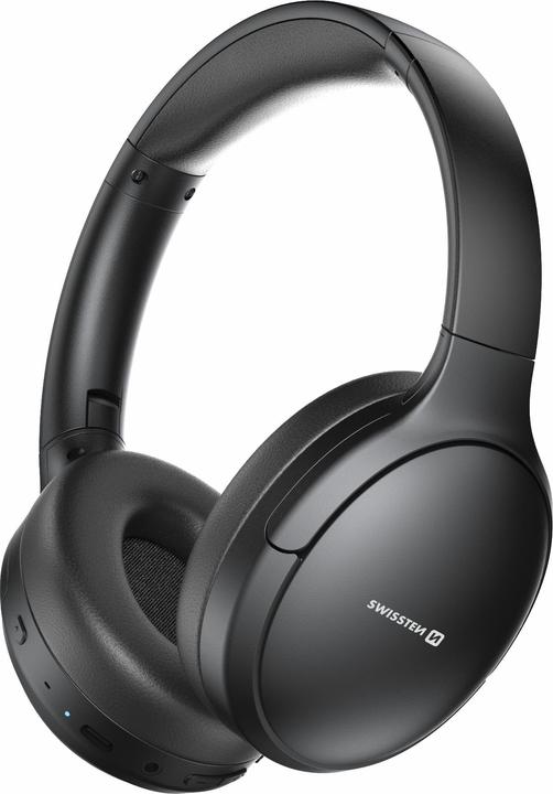 Actual product image Swissten Bluetooth ANC Earphones Pure Black (ANC, 50 h, Cable)
