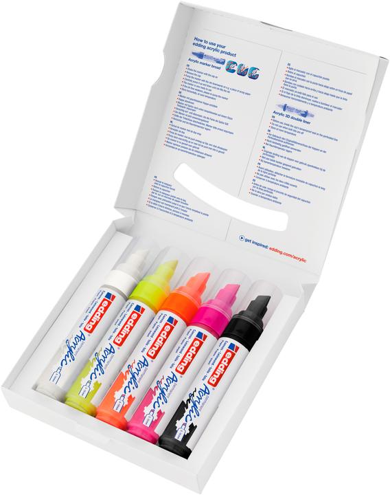 Image du produit Edding Marqueur acrylique 5000 (Multicolore, 10 mm, 5 x)