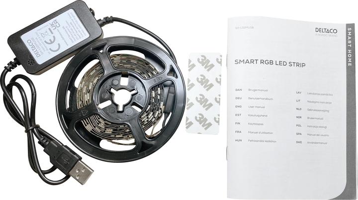Actual product image Deltaco USB-powered LED loop (RGB, Multicoloured, White, RGBW, 200 cm, Indoor, Outdoor)