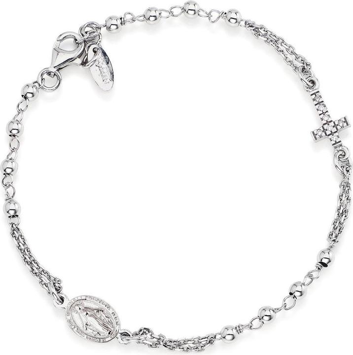 Amen Rosary Cross Armband (20 cm, Silber 925)