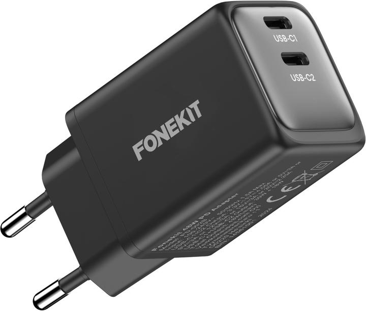 Actual product image FoneKit GaN PD 48W Charger, USB-C + USB-C, black (48 W)