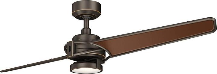 Actual product image Elstead Lighting Xety silent ceiling fan with LED light Ø142cm + remote control Oil brushed bronze (39 dB)