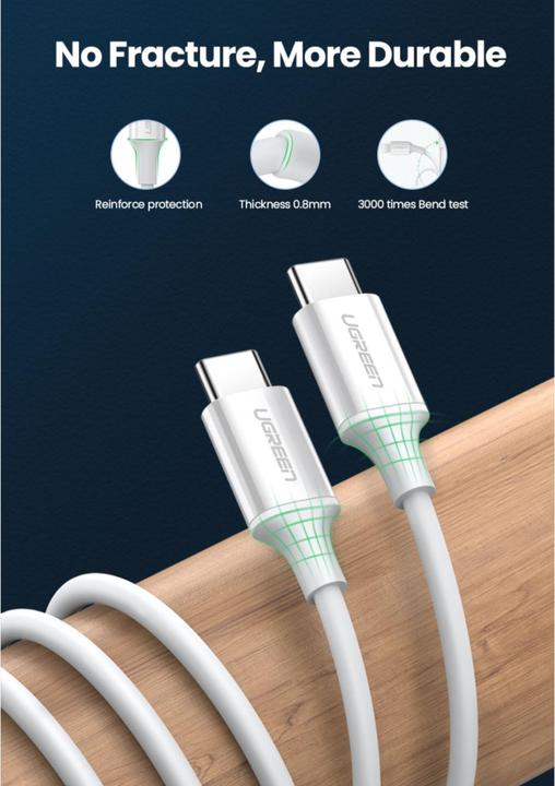 Image du produit Ugreen USB-C Power Delivery QC 3.0 20V 3A 60W (1 m, USB 2.0)