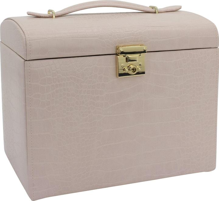 Friedrich Modern antique pink jewelry box with crocodile pattern Caiman 20136-4