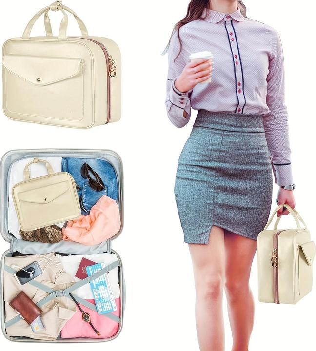Only-Bags.Store Kulturtasche, 9-Liter-Tasche mit Metallgriff, grosse Kosmetiktaschen, mehrere Reisetaschen (9 l)