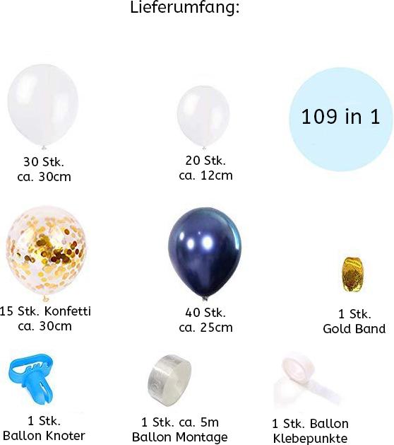 Produktbild Ueli Express 109 in 1 Ballon Nacht Blau Deko Mega Set