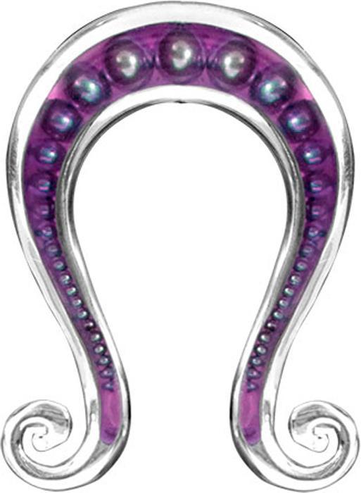 Immagine prodotto Star Piercing Ohrgewicht silber Kugeln Epoxy violett Om (Ottone, Organico)