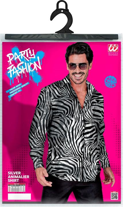 Image du produit Widmann Silbernes Animal Print Party Fashion Hemd (Hemd), L/Xl