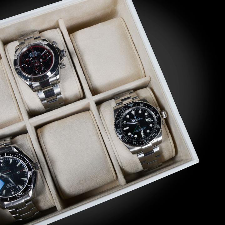 Image du produit Heisse & Söhne Coffret à bijoux empilable Mirage L - haut : coffret pour 6 montres - crème