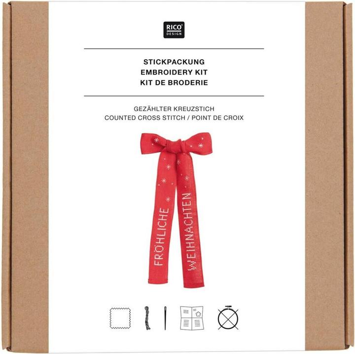 Actual product image Rico Design Embroidery pck.cross stitch,bow fro.100367