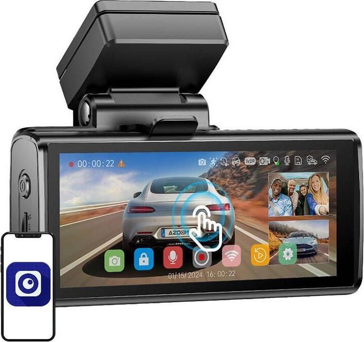 Actual product image AZDome Dashcam M580 (Built-in display, Wi-Fi, Night vision, GPS receiver, Accelerometer, Built-in microphone, 5K)