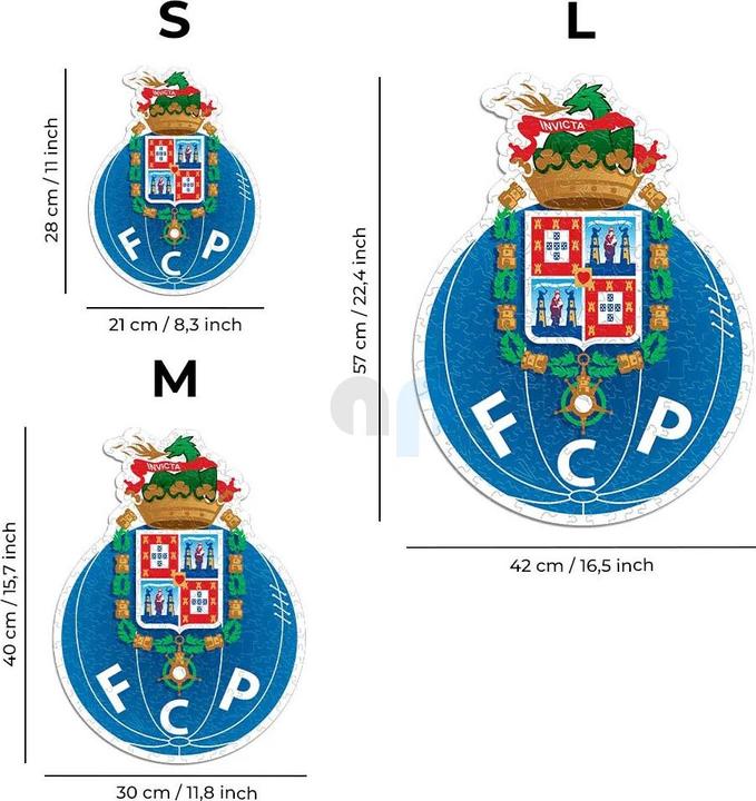 Actual product image Iconic FC Porto - Logo - Wooden Puzzle Size L (500 pieces) (500 pieces)