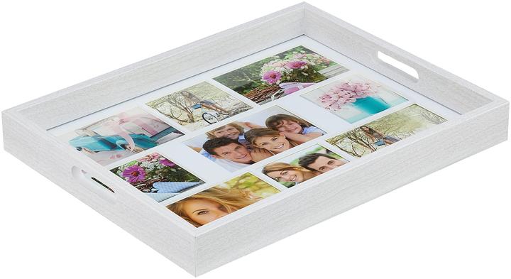 Produktbild ZEP Photo Tray white 45x35 Holz Fototablett 9 Bilder