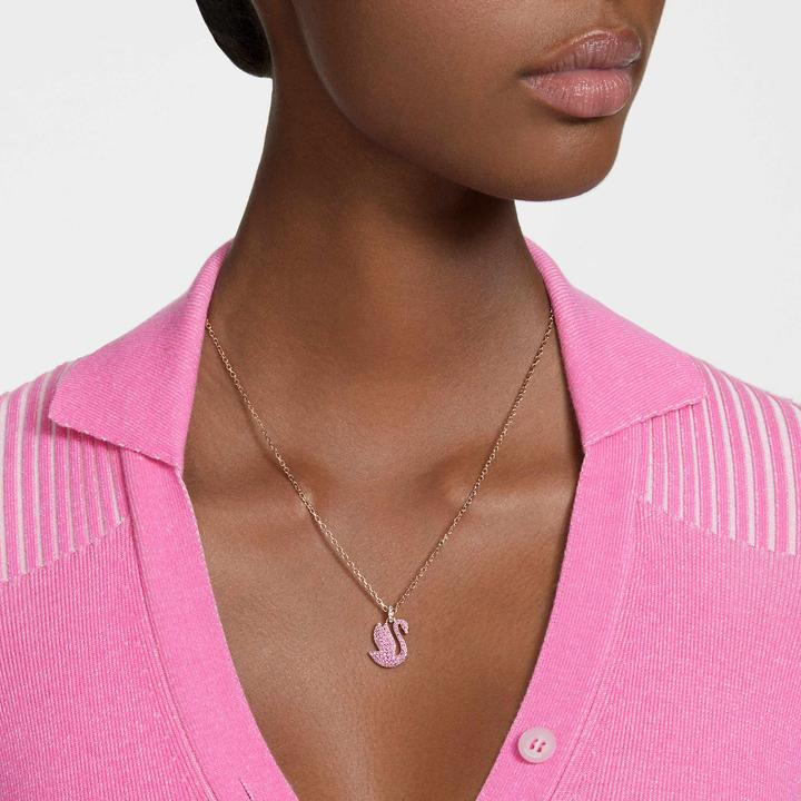 Immagine prodotto Swarovski Collana Iconic Swan Cigno medio Rosa Oro (Metallo Swarovski, 42 - 47 cm)