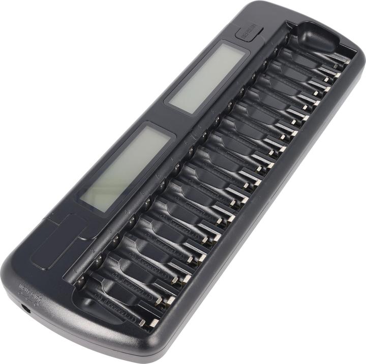 Image du produit AccuCell 16fach Schnell-Ladegerät für 1 bis 16 Stück NiMH Akkus AA, AAA (16 pcs, AA, AAA, Piles rechargeables + chargeur)