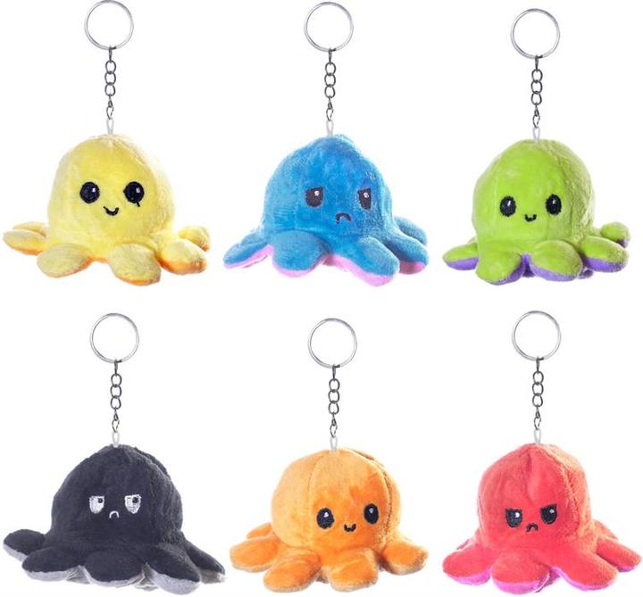 Produktbild Triton Wende Oktopus Plüsch Schlüsselanhänger 10 cm assortiert 1 Stück