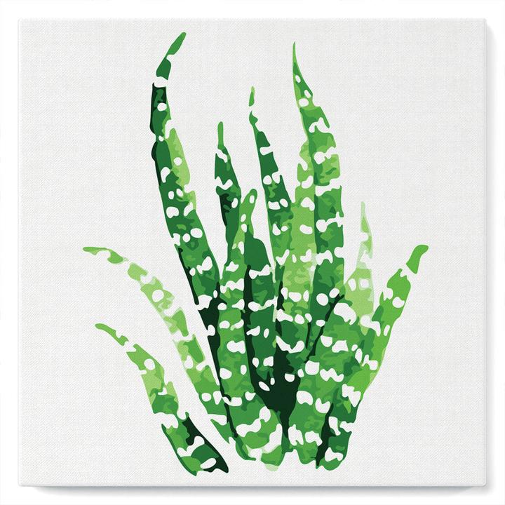 Actual product image Figured'Art Mini Paint by Numbers framed - Abstract Aloe Vera Plant