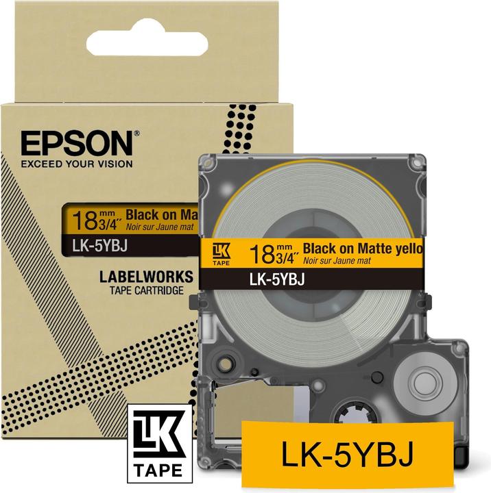 Epson Matte Yellow/Black 18mm LK-5YBJ (1.80 cm, Yellow)