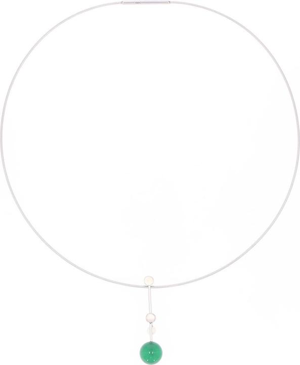 Immagine prodotto Xen Collana Atelier con agata verde e perla d'acqua dolce 42 cm (Acciaio inossidabile, 42 cm)