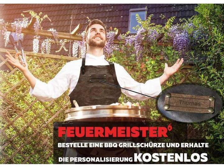 Actual product image Feuermeister Barbecue apron antique leather, anthracite, size 2 (L)