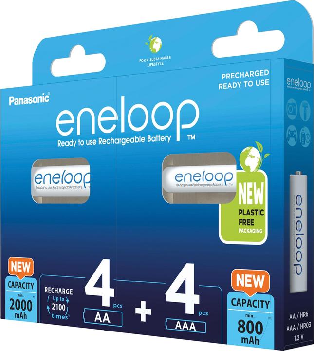 Actual product image Panasonic eneloop 4x AA + 4x AAA (8 pcs., AA, AAA, 800.20 mAh)