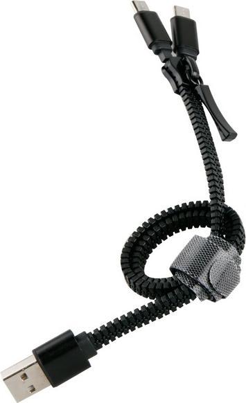 Image du produit Muvit CABLE DOUBLE 2A CHARGE USB/MICRO-USB 0.35M NOIR (0.35 m)