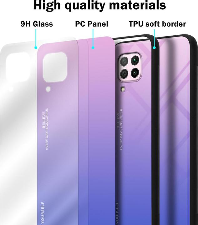 Produktbild Cadorabo TPU 2 Farben Glas Cover (Huawei Nova 7i, Huawei P40 Lite)