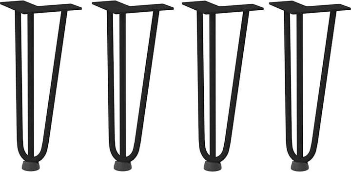 Immagine prodotto VidaXL Gambe per capelli 4 pezzi nero 30 cm in acciaio massiccio Gamba per capelli per tavolo