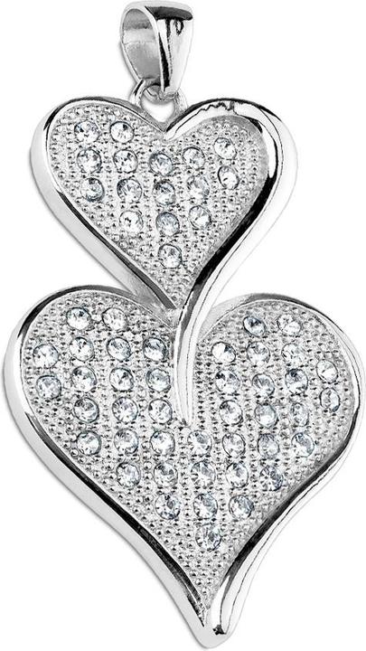 Produktbild Star Piercing Anhänger silber doppel Herz (Chirurgenstahl 316L)