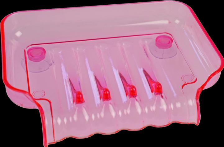 Produktbild Seifenschale, Kunststoff, pink mit 2 Saugnäpfen (Handseife Nachfüllpackung)