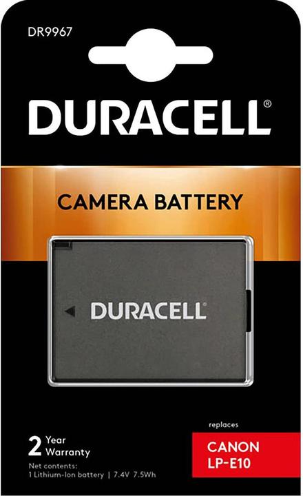 Actual product image Duracell Lithium-ion battery LP-E10,1020 mAh (Camera battery)