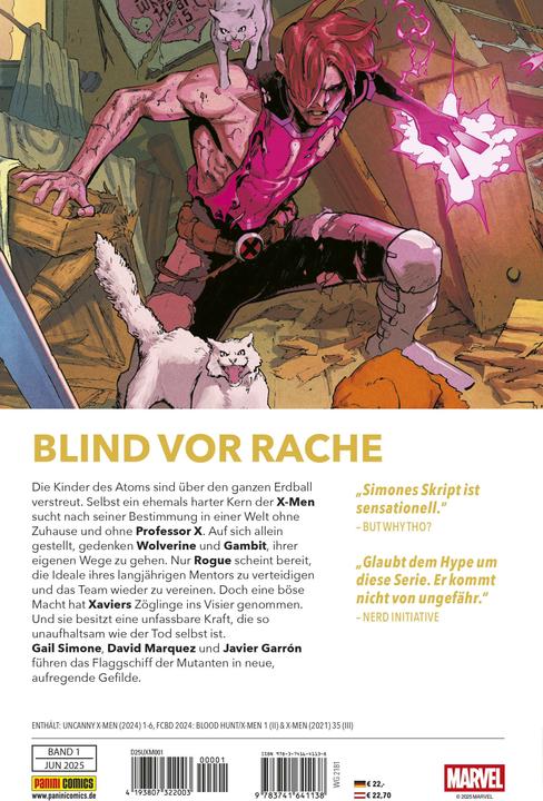 Actual product image Panini Uncanny X-Men - Neustart (2. Serie) (German, Jed MacKay, Alexander Rösch, Javier Garron, David Marquez, Gail Simone, 2025)
