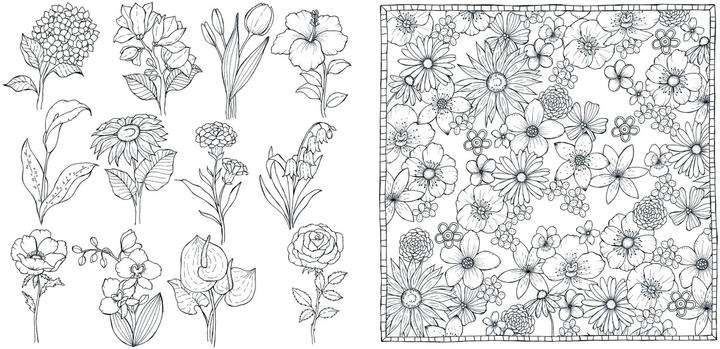 Produktbild Ausmalbuch - Florale Motive
