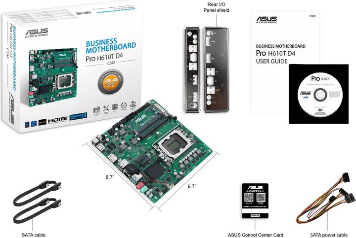 Actual product image ASUS MB PRO H610T -CSM (LGA 1700, Intel H610, Mini-ITX)