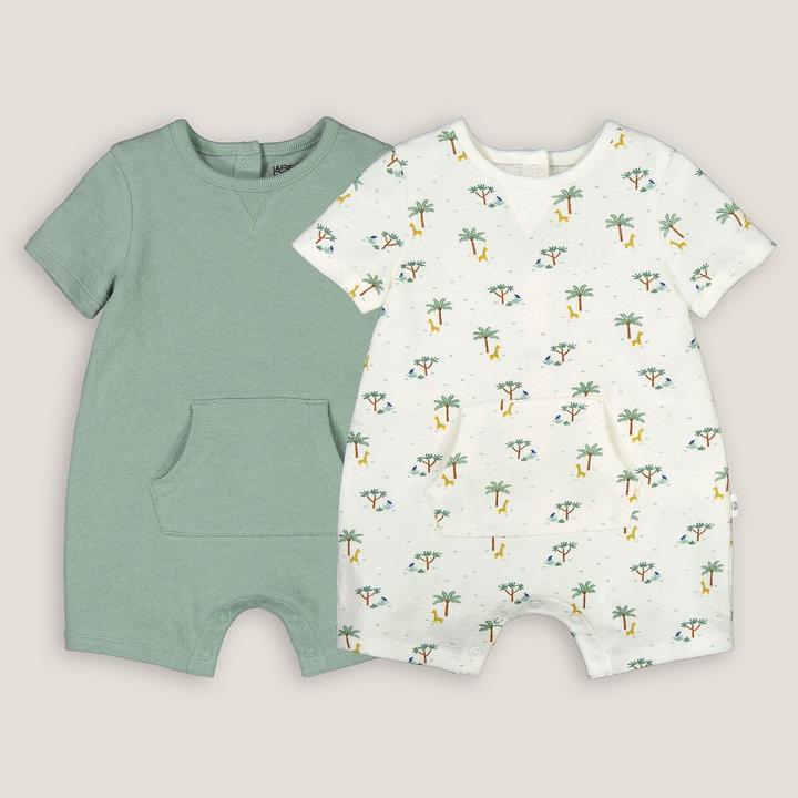 La Redoute Collections 2er-Pack kurze Baby-Overalls