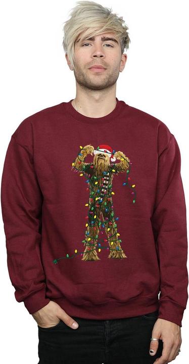 Actual product image Star Wars Mens Chewbacca Christmas Lights Sweatshirt (L)